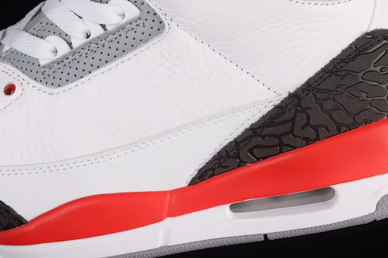 All categories Air Jordan Jordan series basketball shoes Air Jordan 3 Air Jordan Retro AJ3 Joe 3 white and red manuscript burst pattern sports basketball shoes 136064-120